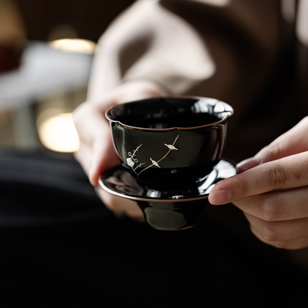 Black Gold Glaze Silver-Tea Cup 3